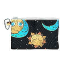 Seamless-pattern-with-sun-moon-children Canvas Cosmetic Bag (medium) by uniart180623