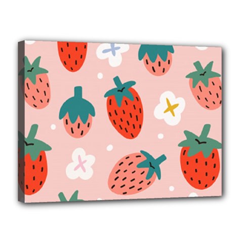 Strawberry-seamless-pattern Canvas 16  X 12  (stretched) by uniart180623