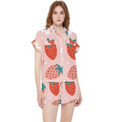 Strawberry-seamless-pattern Chiffon Lounge Set by uniart180623