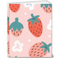 Strawberry-seamless-pattern 8  X 10  Hardcover Notebook by uniart180623