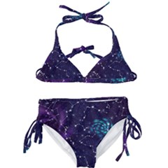 Realistic-night-sky-poster-with-constellations Kids  Classic Bikini Set by uniart180623