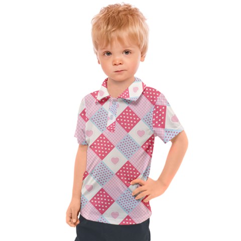 Cute-kawaii-patches-seamless-pattern Kids  Polo Tee by uniart180623