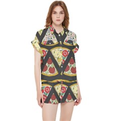 Vector-seamless-pattern-with-italian-pizza-top-view Chiffon Lounge Set by uniart180623