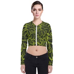 Green-abstract-stippled-repetitive-fashion-seamless-pattern Long Sleeve Zip Up Bomber Jacket by uniart180623