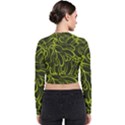 Green-abstract-stippled-repetitive-fashion-seamless-pattern Long Sleeve Zip Up Bomber Jacket View2