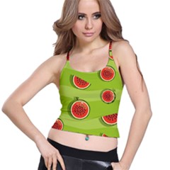 Seamless-background-with-watermelon-slices Spaghetti Strap Bra Top by uniart180623