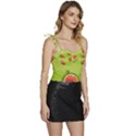 Seamless-background-with-watermelon-slices Flowy Camisole Tie Up Top View3