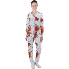 Seamless-background-pattern-with-watermelon-slices Casual Jacket And Pants Set by uniart180623