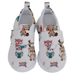 Cute-cartoon-boho-animals-seamless-pattern Kids  Velcro No Lace Shoes by uniart180623