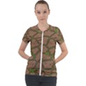 Cartoon-brown-stone-grass-seamless-background-texture-pattern Short Sleeve Zip Up Jacket View1