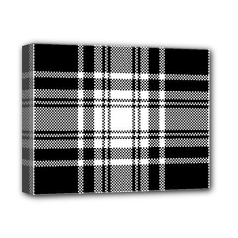 Pixel-background-design-modern-seamless-pattern-plaid-square-texture-fabric-tartan-scottish-textile- Deluxe Canvas 14  X 11  (stretched) by uniart180623