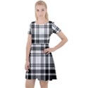 Pixel-background-design-modern-seamless-pattern-plaid-square-texture-fabric-tartan-scottish-textile- Cap Sleeve Velour Dress  View1