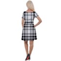 Pixel-background-design-modern-seamless-pattern-plaid-square-texture-fabric-tartan-scottish-textile- Cap Sleeve Velour Dress  View2