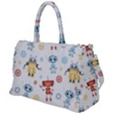 Cute-cartoon-robots-seamless-pattern Duffel Travel Bag View1