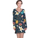 Seamless-pattern-with-breakfast-symbols-morning-coffee Long Sleeve Nightdress View1