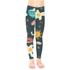 Seamless-pattern-with-breakfast-symbols-morning-coffee Kids  Classic Winter Leggings by uniart180623