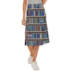 Bookshelf Midi Panel Skirt by uniart180623