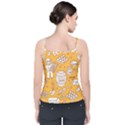 Vector-honey-element-doodle-seamless-pattern-with-beehive-beeke Velvet Spaghetti Strap Top View2