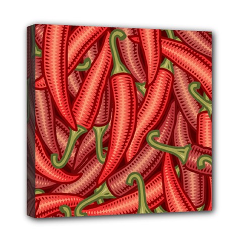 Seamless-chili-pepper-pattern Mini Canvas 8  X 8  (stretched) by uniart180623