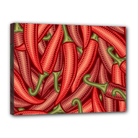 Seamless-chili-pepper-pattern Canvas 16  X 12  (stretched) by uniart180623