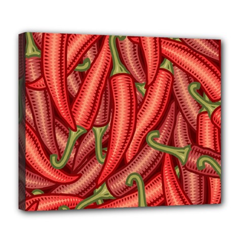 Seamless-chili-pepper-pattern Deluxe Canvas 24  X 20  (stretched) by uniart180623