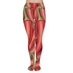 Seamless-chili-pepper-pattern Tights by uniart180623