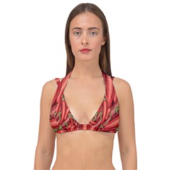 Seamless-chili-pepper-pattern Double Strap Halter Bikini Top by uniart180623