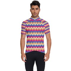 Zigzag-pattern-seamless-zig-zag-background-color Men s Short Sleeve Cycling Jersey by uniart180623