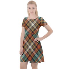 Tartan-scotland-seamless-plaid-pattern-vector-retro-background-fabric-vintage-check-color-square-geo Cap Sleeve Velour Dress  by uniart180623