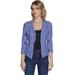 Floral-seamless-pattern Women s Casual 3/4 Sleeve Spring Jacket by uniart180623