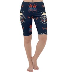 Floral-bugs-seamless-pattern Cropped Leggings  by uniart180623