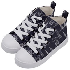 New York City Nyc Pattern Kids  Mid-top Canvas Sneakers by uniart180623