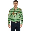 Seamless Pattern Fishes Pirates Cartoon Men s Long Sleeve Pocket Shirt  View1