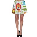 Seamless-pattern-vector-with-animals-cartoon Skater Skirt View1