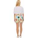 Seamless-pattern-vector-with-animals-cartoon Mini Front Wrap Skirt View4