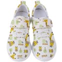 Vector-pattern-with-cute-giraffe-cartoon Women s Velcro Strap Shoes View1