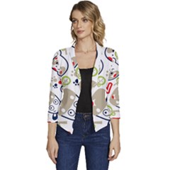 Animals-pattern Women s Casual 3/4 Sleeve Spring Jacket by uniart180623