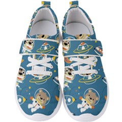 Seamless-pattern-funny-astronaut-outer-space-transportation Men s Velcro Strap Shoes by uniart180623