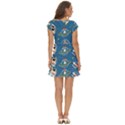 Seamless-pattern-funny-astronaut-outer-space-transportation Short Sleeve Tiered Mini Dress View4