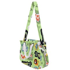 Seamless-pattern-with-wildlife-animals-cartoon Rope Handles Shoulder Strap Bag by uniart180623