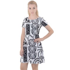 Navigation-seamless-pattern Cap Sleeve Velour Dress  by uniart180623