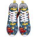 Seamless-pattern-vehicles-cartoon-with-funny-drivers Women s Lightweight High Top Sneakers View1