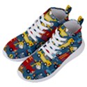 Seamless-pattern-vehicles-cartoon-with-funny-drivers Women s Lightweight High Top Sneakers View2