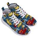 Seamless-pattern-vehicles-cartoon-with-funny-drivers Women s Lightweight High Top Sneakers View3