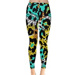 Seamless-leopard-wild-pattern-animal-print Inside Out Leggings by uniart180623