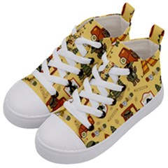 Seamless-pattern-funny-ranger-cartoon Kids  Mid-top Canvas Sneakers by uniart180623