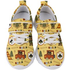 Seamless-pattern-funny-ranger-cartoon Kids  Velcro Strap Shoes by uniart180623