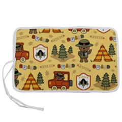 Seamless-pattern-funny-ranger-cartoon Pen Storage Case (s) by uniart180623