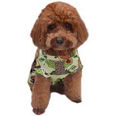 Seamless-pattern-with-trees-owls Dog T-shirt by uniart180623