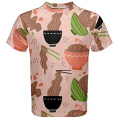 Japanese Street Food  Soba Noodle In Bowls Men s Cotton Tee by uniart180623